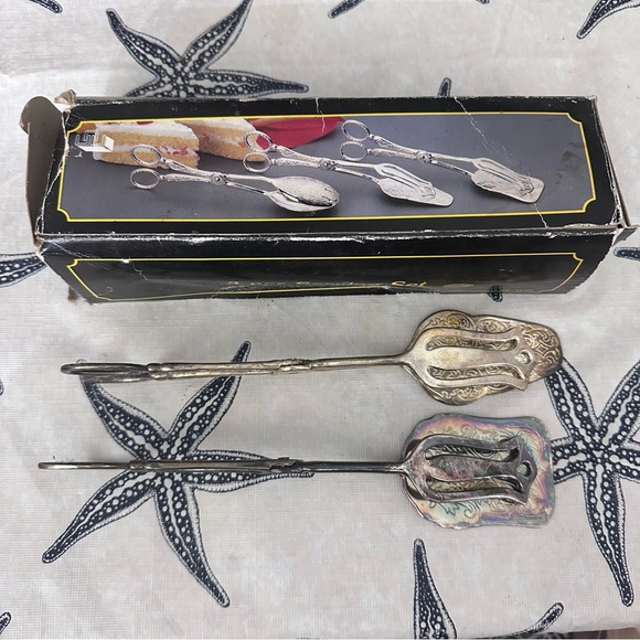 Buffet Tongs, Vintage Salad Tong Zinc Alloy Food Serving Tongs - Picture 2 of 3